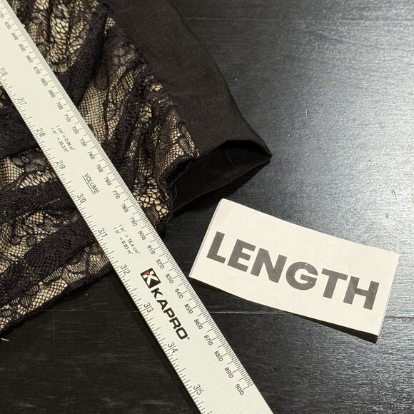 Y2K Jessica McClintock Babydoll Black Lace Illusion Mini Womens Dress Size 6 - Picture 13 of 13